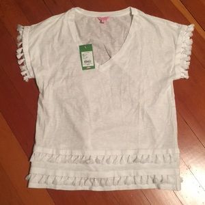 Lilly Pulitzer white tassel Daley Tee